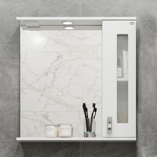 Зеркало-шкаф Onika Кристалл 206706 70х70 подвесной цвет белый - фото 2