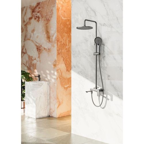 Душевая стойка Raglo R03 R03.24.09 настенная цвет серый - фото 3