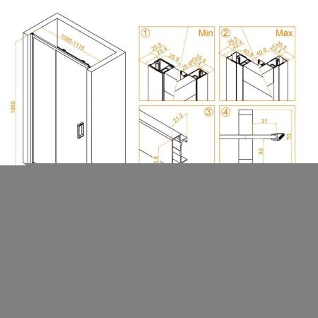 Душевая дверь RGW Classic 32091411-11 110х185 стекло прозрачное профиль хром