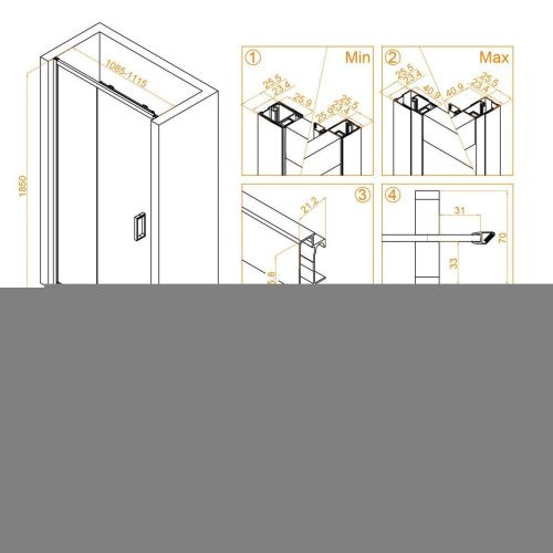 Душевая дверь RGW Classic 32091411-14 110х185 стекло прозрачное профиль черный - фото 5