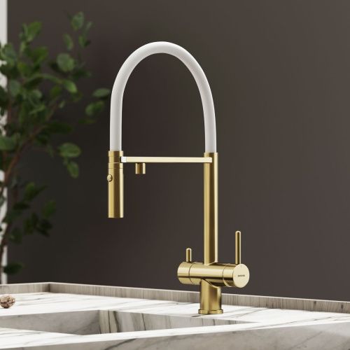Смеситель для кухни Sancos Imola SC4010BG на мойку золото - фото 3