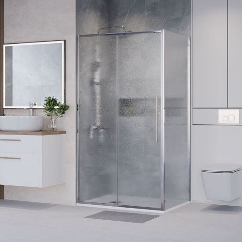 Душевой уголок Niagara Nova NG-65-13CH-CH80-34 130х80 стекло шиншилла профиль хром без поддона - фото 2