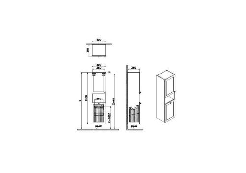 Шкаф-пенал Vitra Root Classic 68522 40х160 подвесной цвет синий - фото 2