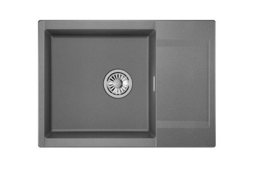 Кухонная мойка Granula 7003, ГРАФИТ 70х50 цвет серый поверхность матовая - фото 2