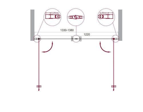 Душевая дверь BelBagno ETNA ETNA-B-2-140-C-Cr 140х195 стекло прозрачное профиль хром - фото 2