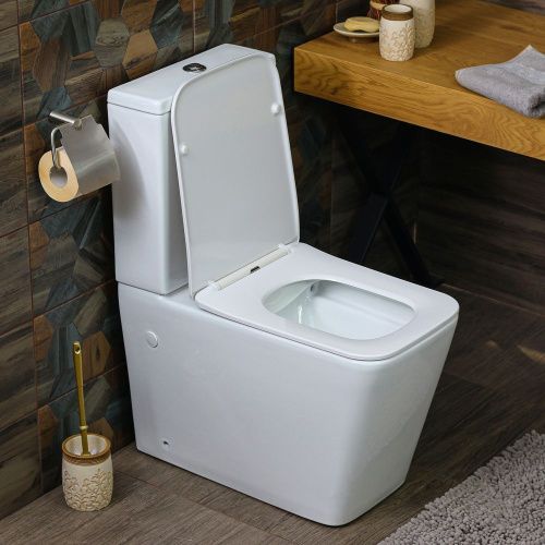 Унитаз напольный с бачком Melana MLN-310306 белый с сиденьем микролифт безободковый смыв торнадо - фото 2