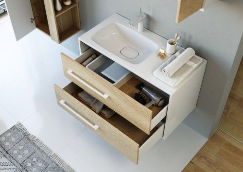 Тумба под раковину Aqwella Y Mai.01.09/L 90х50 подвесная цвет коричневый - фото 4