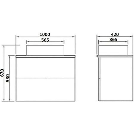 Тумба под раковину Orange Otto Ot-100TuGLASS 100х50 подвесная цвет белый