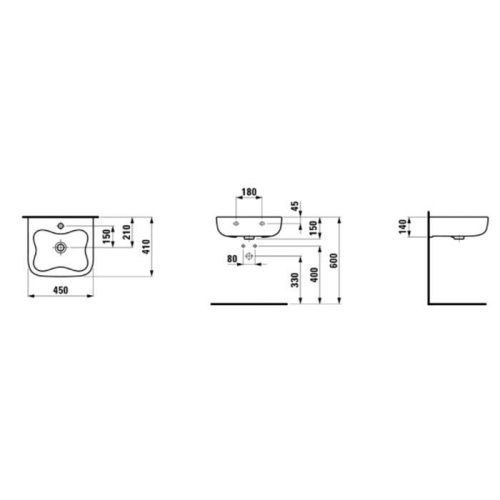 Раковина керамическая Laufen Florakids 8.1503.1.072.104.1 50 см подвесная цвет белый 1 отверстие под смеситель - фото 2