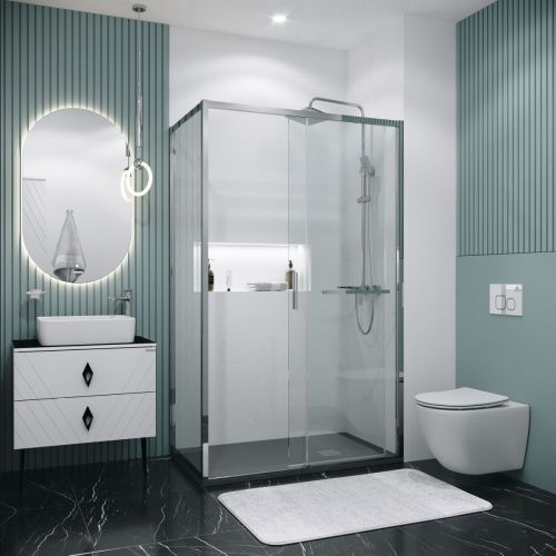 Душевой уголок Grossman Style 120.K33.05.1390.10.00 130х90 стекло прозрачное профиль хром без поддона - фото 5