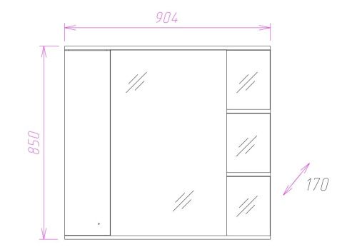 Зеркало-шкаф Onika Эльбрус 209004 90х90 подвесной цвет белый - фото 3