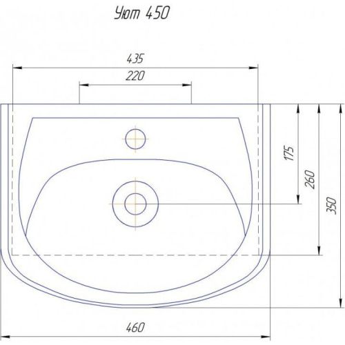 Раковина из сантехнического фаянса СанТа Уют45 50х40 накладная цвет белый - фото 2