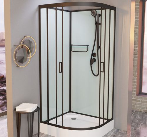 Душевая кабина Frank 420040 120х120 четверть круга без крыши ориентация универсальная - фото 2