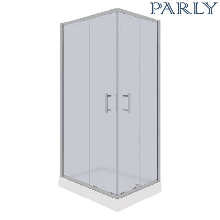 Душевой уголок Parly QZ81S 100х80 стекло тонированное профиль хром с поддоном
