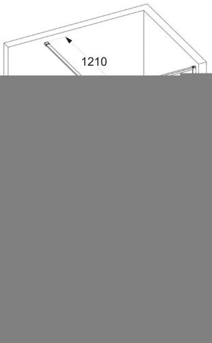 Душевая перегородка Cerutti SPA STRIP T120 120х190 стекло рифленое профиль черный - фото 4