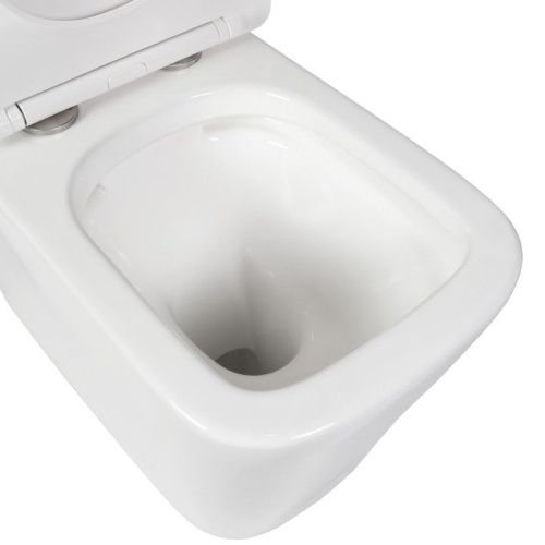 Унитаз напольный с бачком Bond Cube F04-00 белый с сиденьем безободковый душевой смыв - фото 4