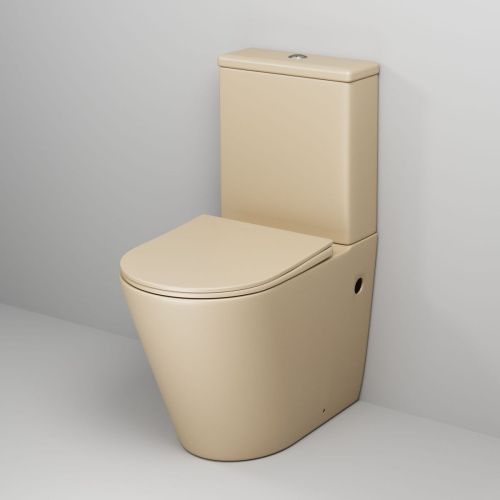 Унитаз напольный с бачком Grossman Color GR-4480BEMS бежевый с сиденьем безободковый каскадный смыв - фото 2