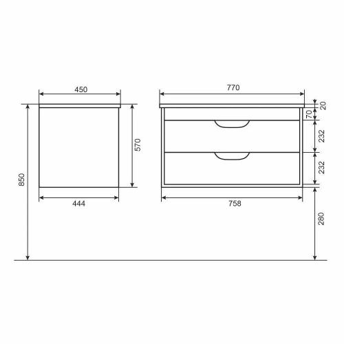 Тумба с раковиной Uperwood UPD Modul 393020551 80х50 цвет черный - фото 2