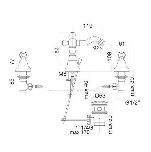 Смеситель Fiore 02OO0647 на биде золото - фото 3
