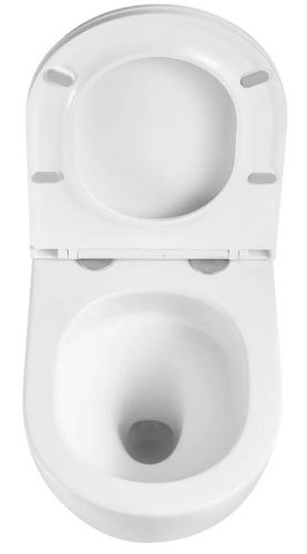 Унитаз подвесной Sintesi SIN-TS-ELL-153 белый безободковый с сиденьем микролифт смыв торнадо - фото 4