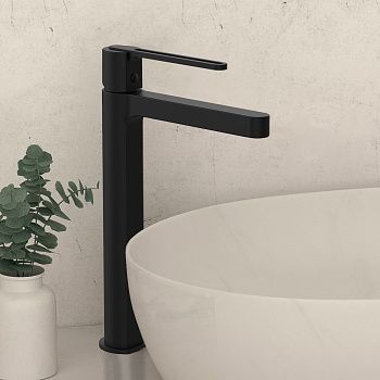 Смеситель для раковины Vincea Rondo VBF-1R2MB на столешницу черный