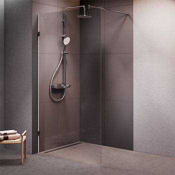 Душевая перегородка Am.Pm X-Joy W94UWI-110-F1-MTE 110х200 стекло прозрачное профиль хром