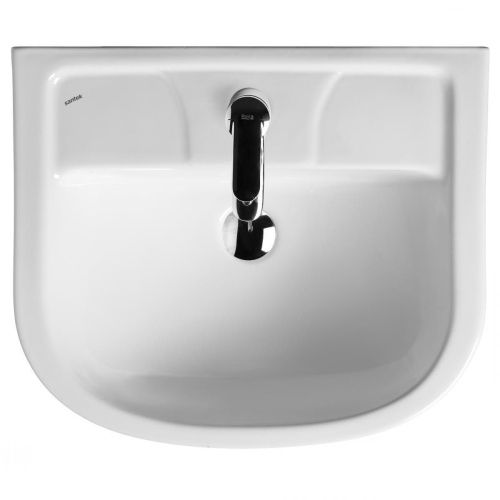 Раковина из сантехнического фарфора Santek Ладога 1WH110256 50х40 встраиваемая цвет белый 1 отверстие под смеситель - фото 3