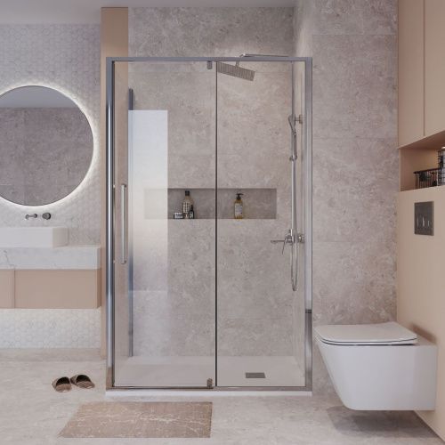 Душевой уголок Niagara Nova NG-66-12A-A90-34 120х90 стекло прозрачное профиль хром без поддона - фото 4