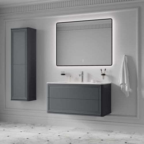 Тумба с раковиной Iddis Oxford Neo OXN10D0i95K 100х50 подвесная цвет серый - фото 3