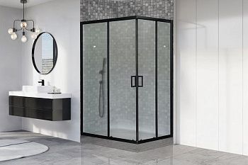 Душевой уголок Royal Bath HPD RB10115HPD-C-BL 115х100 стекло матовое профиль черный без поддона