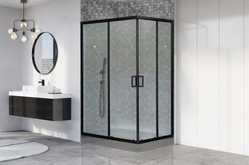 Душевой уголок Royal Bath HPD RB8110HPD-C-BL 110х80 стекло матовое профиль черный без поддона