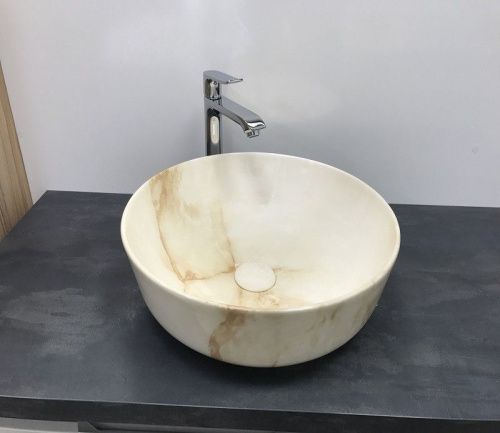 Раковина из сантехнического фаянса CeramaLux 526 40х40 накладная цвет многоцветный без отверстий под смеситель - фото 2