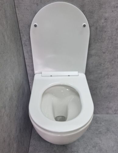 Унитаз подвесной CeramaLux TR2196 белый с сиденьем микролифт смыв торнадо - фото 4