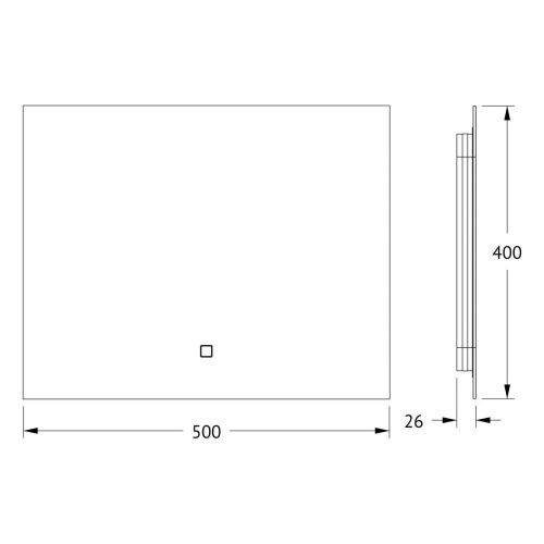 Зеркало с подсветкой Defesto GLOW DF 2501SH 50х40 подвесное - фото 2