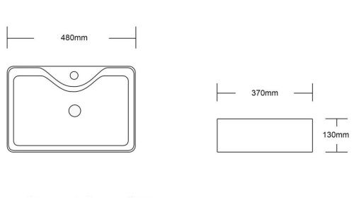 Раковина из сантехнического фарфора Cerutti SPA CR7051 50х40 накладная цвет белый без отверстий под смеситель - фото 2