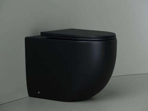 Унитаз приставной Ceramica Nova METROPOL CN4004MB черный матовый с сиденьем микролифт безободковый душевой смыв - фото 3