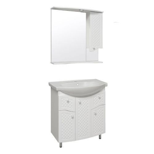 Зеркало-шкаф Runo Милано УТ000002098 80х80 подвесной цвет белый - фото 4