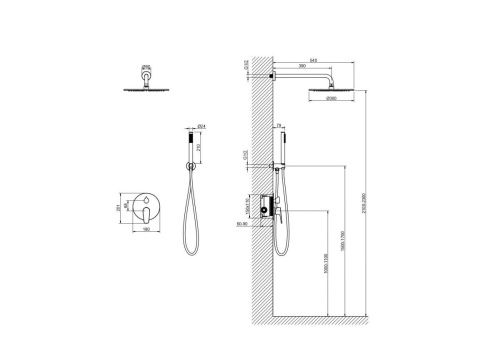 Душевая система Aquatek Бетта AQ1172BGM встраиваемая в стену цвет вороненая сталь - фото 3