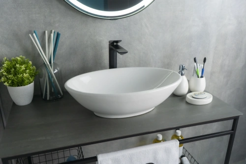 Раковина керамическая Gid Lago 51109 50х30 накладная цвет белый без отверстий под смеситель - фото 4