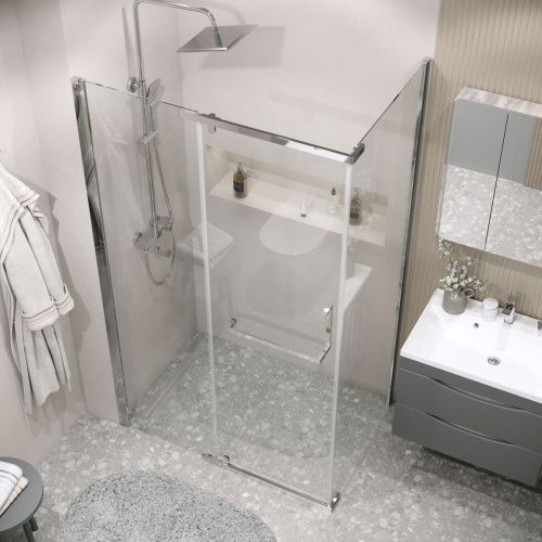 Душевой уголок Grossman Pragma 120.K33.03.1290.10.00 120х90 стекло прозрачное профиль хром без поддона - фото 4