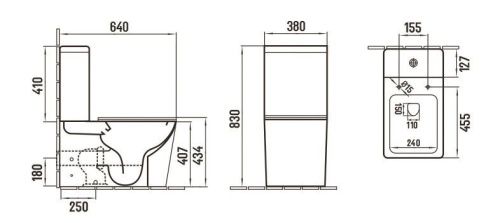 Унитаз напольный с бачком CeramaLux 2170AXMLG зеленый с сиденьем микролифт безободковый каскадный смыв - фото 2