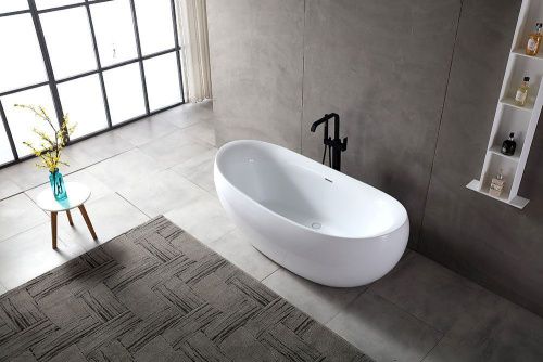 Ванна акриловая Abber AB9236 170х80 отдельностоящая овальная с каркасом - фото 4