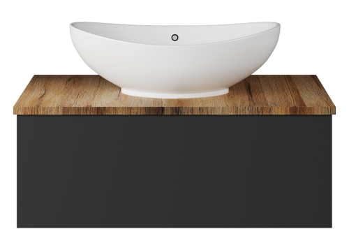 Тумба под раковину Misty Ива П-Ива-01080-481Я 80х50 подвесная цвет серый/коричневый - фото 2