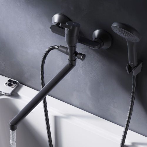 Смеситель для ванны и душа Am.Pm X-Joy S F85B90122 настенный черный - фото 3