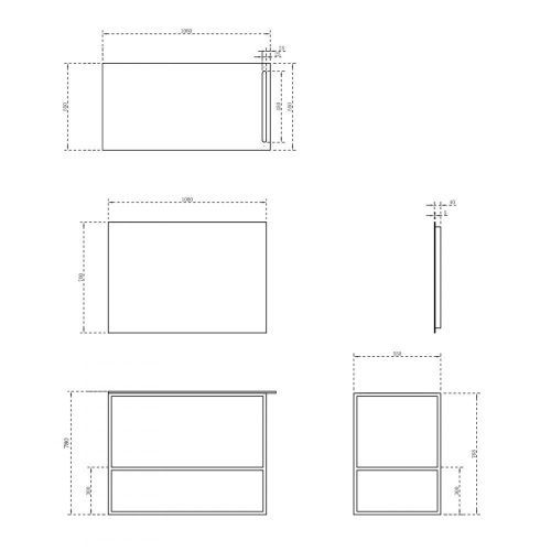 Комплект мебели: консоль + раковина + зеркало Abber 110х60 напольный цвет - фото 4