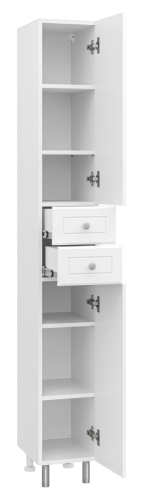 Шкаф-пенал Misty Пеналы Э-05026-01НжП 30х180 напольный цвет белый - фото 4