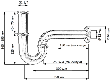 Сифон для раковины Creavit SF152 хром