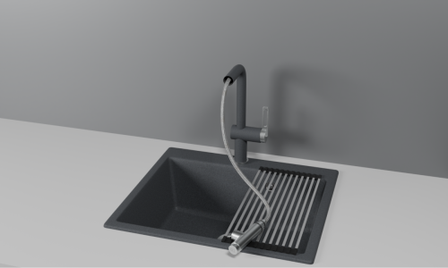 Смеситель для кухни Granula 8169, ГРАФИТ на мойку серый - фото 2
