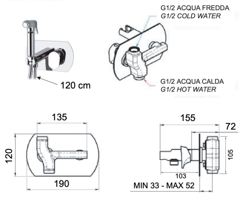 Гигиенический душ со смесителем Remer L60 хром - фото 2