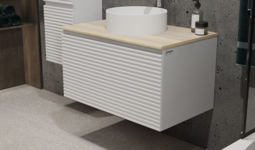 Тумба под раковину Jorno COSSETY Coss.01.80/P/W-DG/JR 80х50 подвесная цвет белый